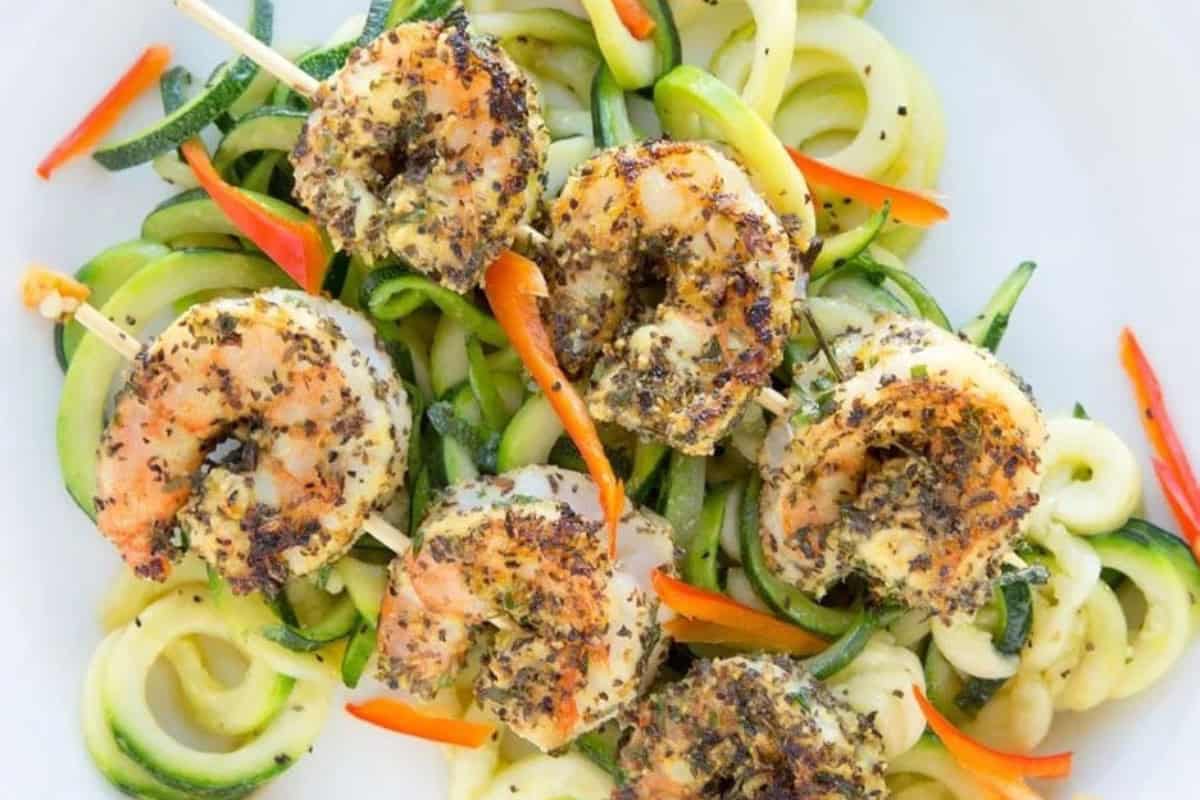 Lemon Basil Shrimp with Zucchini Noodles