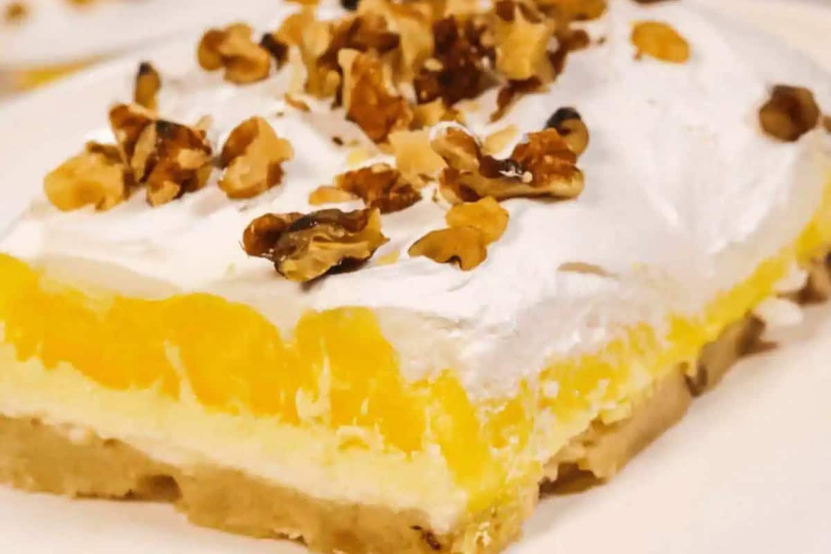 Layers of lemon pudding, cream cheese, and whipped topping come together in this no-bake layered dessert.
