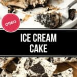 Two views of the finished ice ream cake.