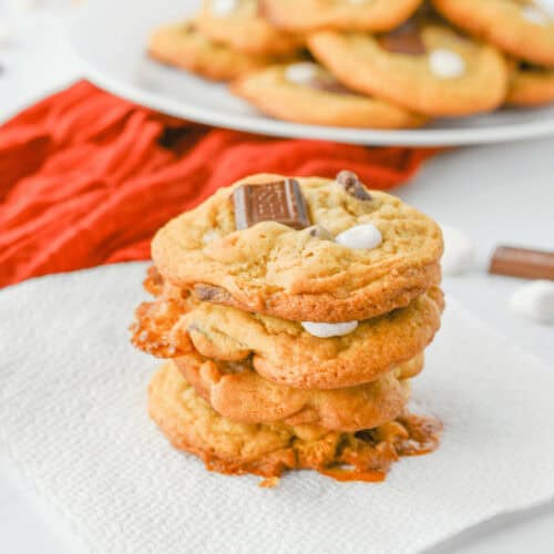 A stack of smores cookies.