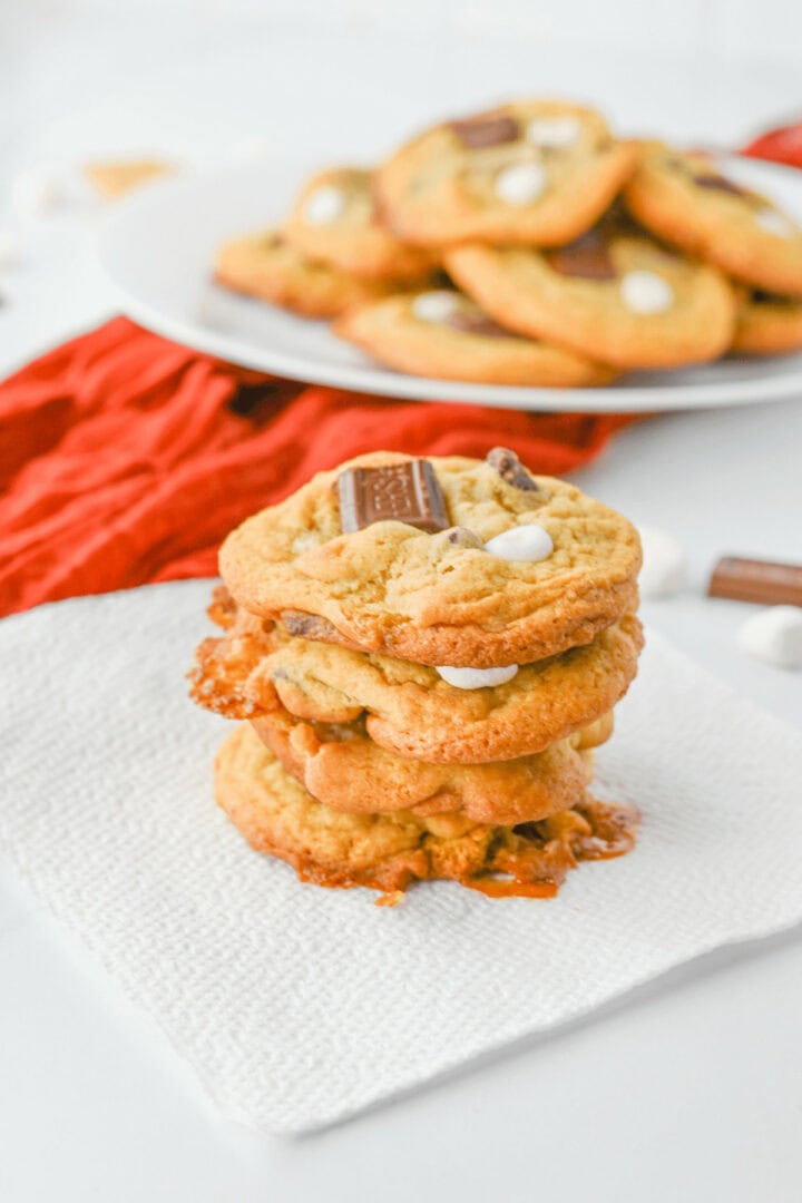 A stack of smores cookies.