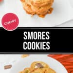 Two views of the smores cookies.