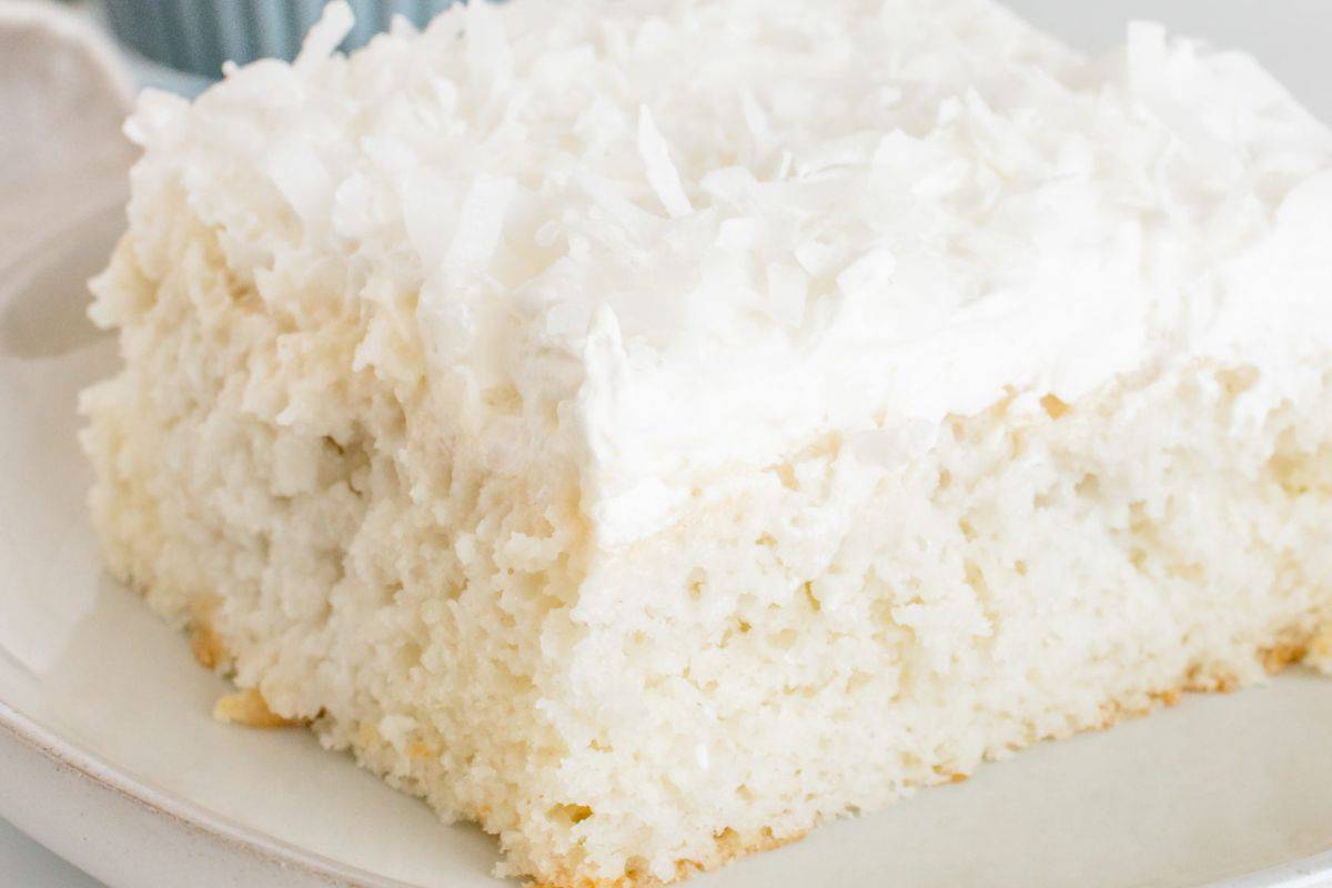 White coconut poke cake. 