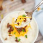 A spoonful of the creamy final product.