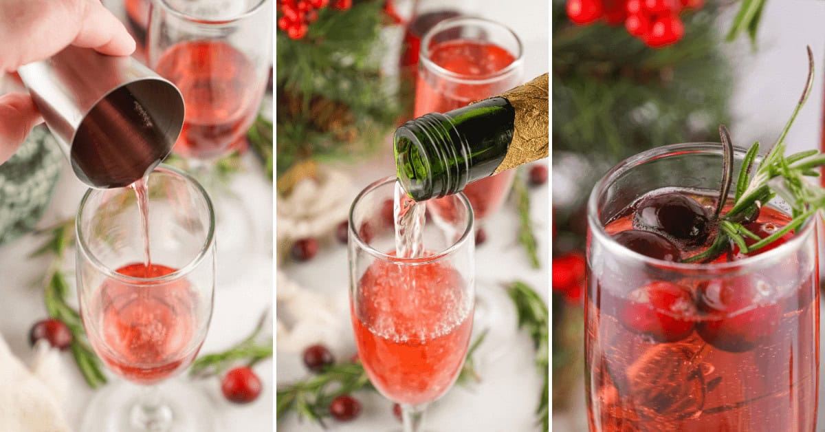Mixing and decorating the Christmas drink.