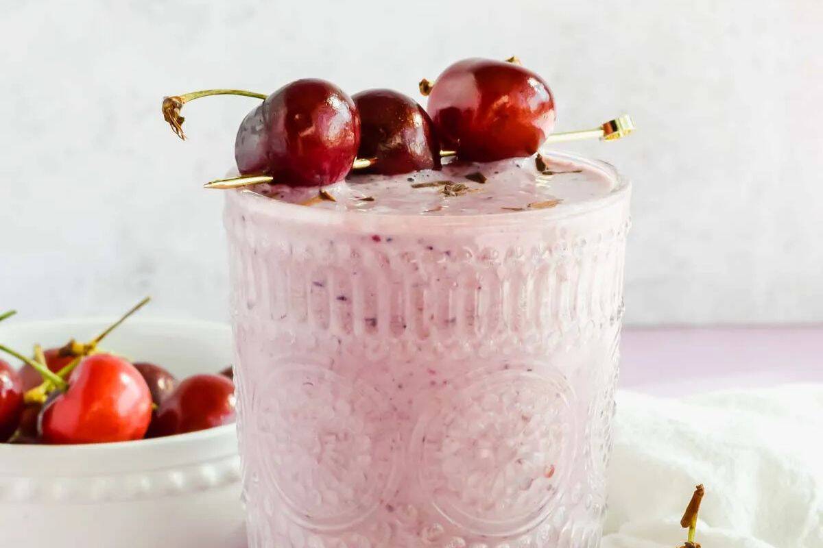 A chocolate cherry smoothie.