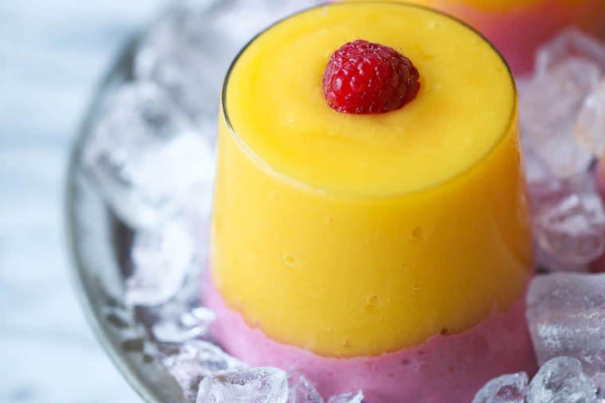 A raspberry sunrise smoothie.