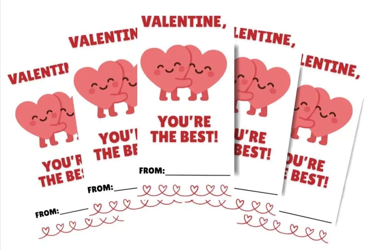 Cute printable Valentine cards for kids with colorful designs, perfect for classroom Valentine’s Day exchanges.