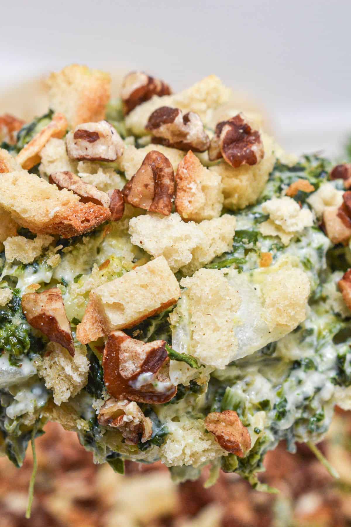 A close up of creamy Recipe, highlighting its rich texture and savory goodness.