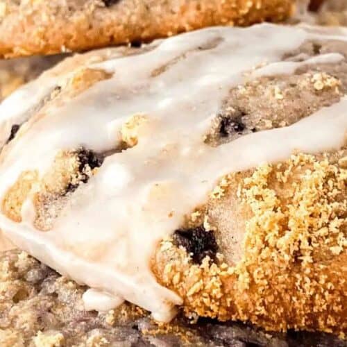 Close-up of a blueberry lemon cookie.