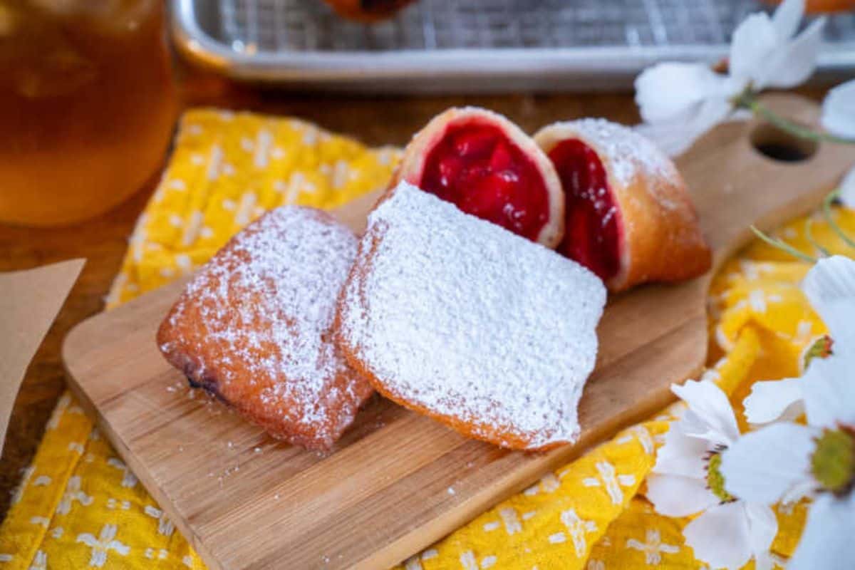 Strawberry Rhubarb beignets.
