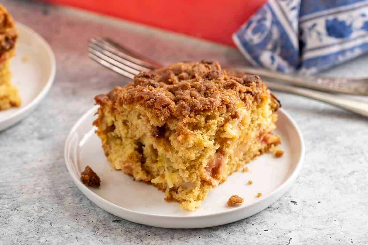 Rhubarb coffee cake.