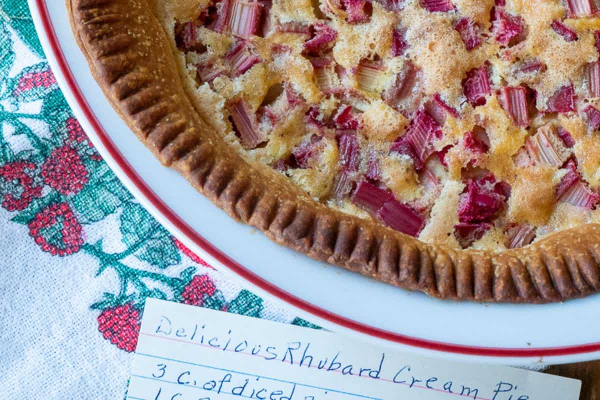 Rhubarb cream pie.
