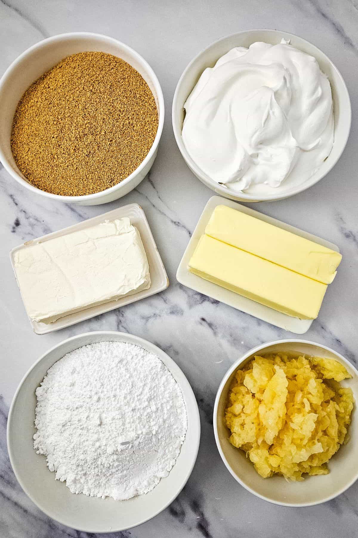 Cream cheese, fruit and whipped cream for the treat.